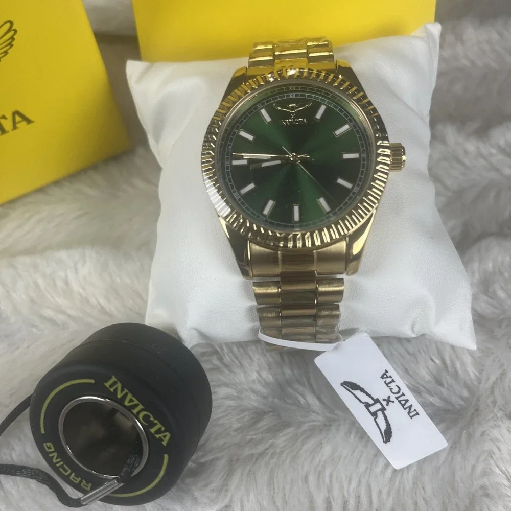 Invicta Men's Watch Specialty I by Invicta Green Dial Yellow Gold Bracelet 69008